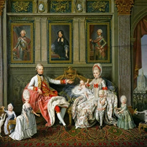 Leopold I, Grand Duke of Tuscany with his wife Maria Luisa and their children, 1773. Artist: Werlin (Verlin), Wenzel (Venceslao) (1730-1780)