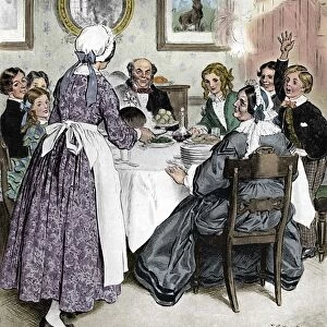 Let Me Think of the Comfortable Family Dinners. 1862, (1923). Artist: Charles Edmund Brock