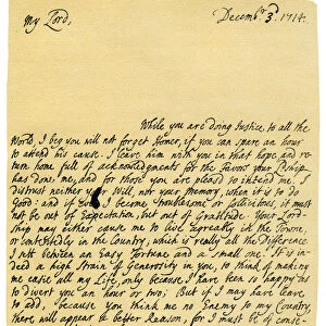 Letter from Alexander Pope to Charles Montagu, 3rd December 1714. Artist: Alexander Pope