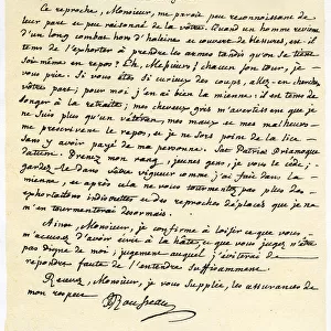 Letter from Jean Jaques Rousseau, 15th July 1764. Artist: Jean-Jacques Rousseau