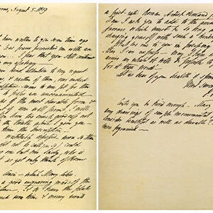 Letter from Shelley to Amelia Curran, 5th August 1819. Artist: Shelley
