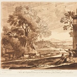 Liber Veritatis: No. 133, A Landscape, with Cattle, and the Angel Comforting Hagar, 1776