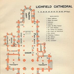 Lichfield Cathedral, c20th Century. Artist: John Bartholomew
