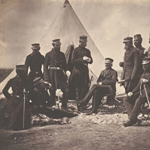 Lieutenant General Sir J. L. Pennefather and Staff, 1855. Creator: Roger Fenton