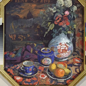 Still life, 1914. Artist: Zaytsev, Nikolai Semyonovich (1885-1938)