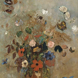 Still Life with Flowers, 1905. Creator: Odilon Redon