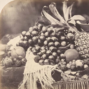 Still Life with Fruit, 1860. Creator: Roger Fenton