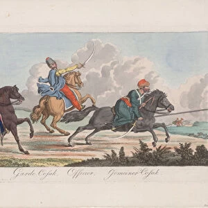 Life-Guards Cossack, Officer and Cossack. Artist: Geissler, Christian Gottfried Heinrich (1770-1844)