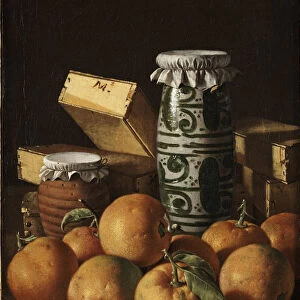 Still Life with Oranges, Jars, and Boxes of Sweets. Artist: Melendez, Luis (1716-1780)