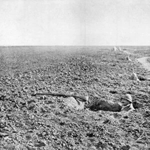 A line of French infantry foxholes, 1918