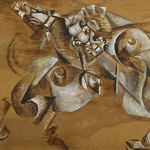 Lion attacking a Horse, 1917-1918. Artist: Yakulov, Georgi Bogdanovich (1884-1928)