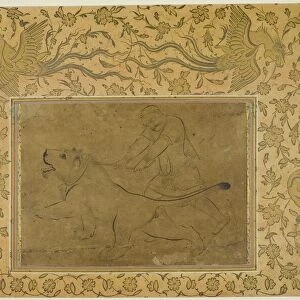 The Lion Tamer, Safavid dynasty (1501-1722), early 17th century. Creator: Sadiqi Beg