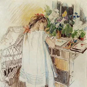 A little one, 1910. Artist: Vinogradov, Sergei Arsenyevich (1869-1938)