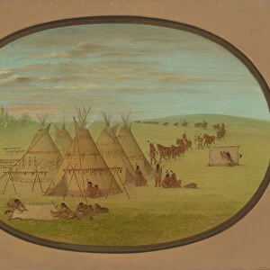 A Little Sioux Village, 1861 / 1869. Creator: George Catlin