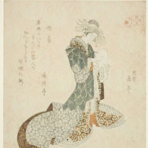 Liu Haichan (Gamma), from the series "Lives of Taoist Immortals Parodied by Courtesa... c. 1821 / 22. Creator: Gakutei