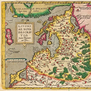 Livonia Map, Livoniae Nova Descriptio, 1573-1578. Artist: Anonymous master