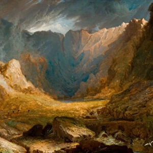 Llyn Idwal, North Wales, 1810-1850. Creator: Samuel Lines