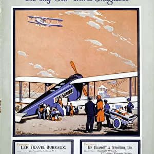 Loading a biplane with passengers and luggage at Croydon Aerodrome, London