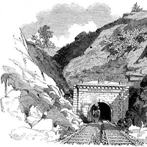 Locomotive emerging from the Kingwood Tunnel through the Alleghany Mountains, 1861