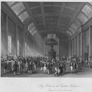 Long Room in the Custom House. Payment of the Customs, c1841. Artist: Henry Melville
