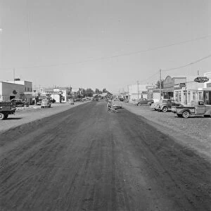 Looking down main street of a frontier... Tulelake, Siskiyou County, California, 1939. Creator: Dorothea Lange