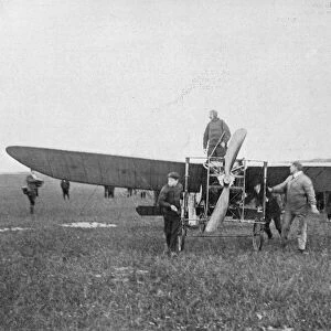 Louis Bleriot about to make the first successful flight across the English Channel, 1909