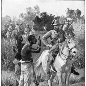 Louis Botha receiving intelligence from a native spy, 2nd Boer War, c1900