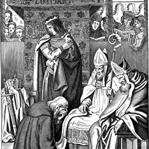 Louis the Pious making penance at Attigny in 822, 1840