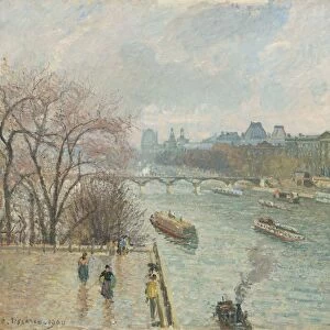 The Louvre, Afternoon, Rainy Weather, 1900. Creator: Camille Pissarro