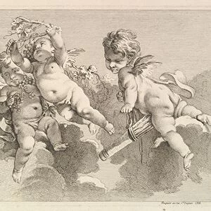 Three Loves, One holding a Quiver, the Other, Grapes, 1727-60
