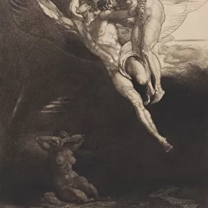 Lucifer Carries Cain up into the Finite Space, from Eight Etchings on Byrons Cain