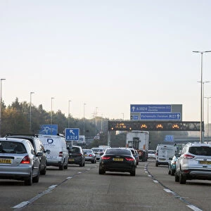 M27 motorway during morning rush-hour 2017. Creator: Unknown