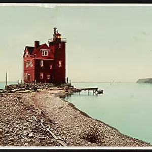 Mackinac Island from Round Island, Michigan, c1899. Creator: William H. Jackson