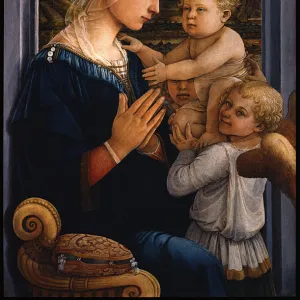 Madonna and Child with two Angels, 1460s. Artist: Lippi, Fra Filippo (1406-1469)