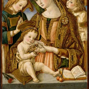 Madonna and Child with Two Angels, ca. 1481-82. Creator: Vittore Crivelli