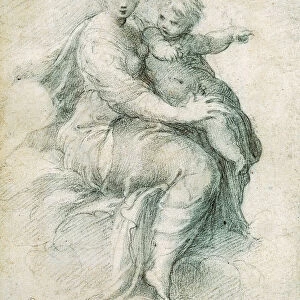 Madonna and Child on the Clouds, c1525. Artist: Parmigianino