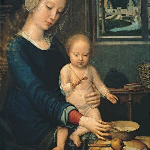 Madonna and Child with the Milk Soup, 1510-1515. Artist: David, Gerard (ca. 1460-1523)