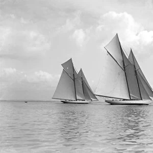 The magnificent schooners Germania and Waterwitch, 1911. Creator: Kirk & Sons of Cowes