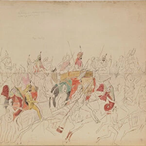 Maharaja Sher Singh of Punjab and His Court, 1846. Artist: Saltykov, Alexei Dmitriyevich (1806-1859)