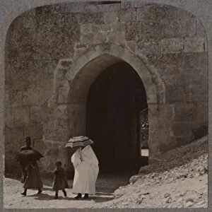 Mahommedan women entering Jerusalem by Herods Gate, c1900