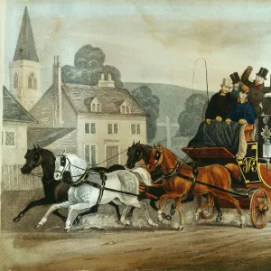 Mail coach on the Bath to London run, c1840