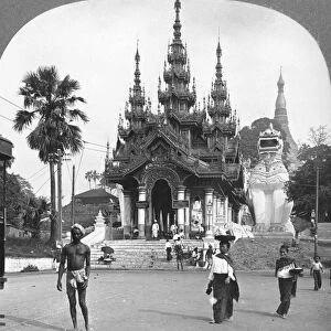 Main entrance, Shwedagon Pagoda, Rangoon, Burma, 1908. Artist: Stereo Travel Co