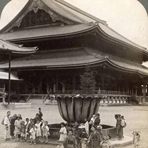 Main front of Higashi Hongan-ji, largest Buddhist temple in Japan, Kyoto, 1904. Artist: Underwood & Underwood