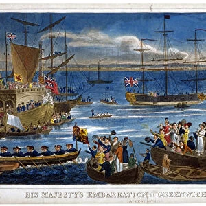 His Majestys Embarkation at Greenwich, for Scotland, 1822