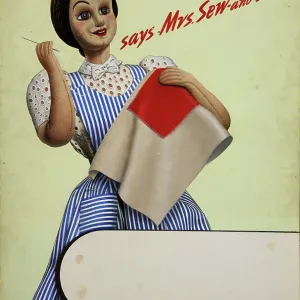 Make Do And Mend - says Mrs Sew-And-Sew, World War II poster, c1939-c1945 Make Do And Mend - says Mrs Sew-And-Sew, World War II poster, c1939-c1945