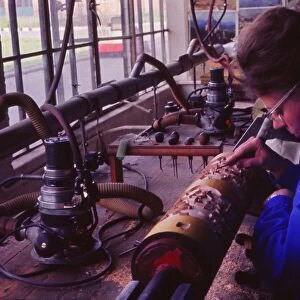 Making printing roller, Sandersons, London, c1960s. Artist: Sandersons