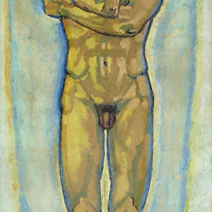 Male nude (yellow and blue), c. 1913. Creator: Moser, Koloman (1868-1918)