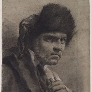 Man with a Fur Cap, c. 1730 / 40s. Creator: Giovanni Battista Piazzetta (Italian, 1682-1754)