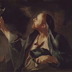 A man with a lamp and a whip (The Prophet Sophonias). Artist: Petrini, Giuseppe Antonio (1677-1759)