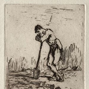 Man Leaning on a Spade. Creator: Jean-Francois Millet (French, 1814-1875)